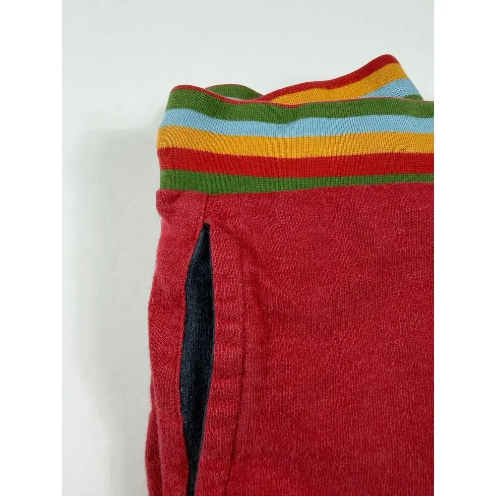 Little Green Radicals Organic Cotton Sweat Shorts Red Rainbow Size 6–7 Years